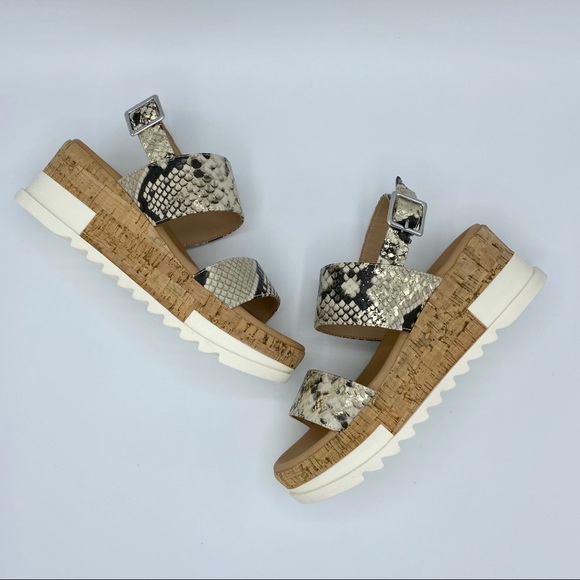 Steve Madden Gold Snake Brenda Wedge Sandal - Picture 12 of 15